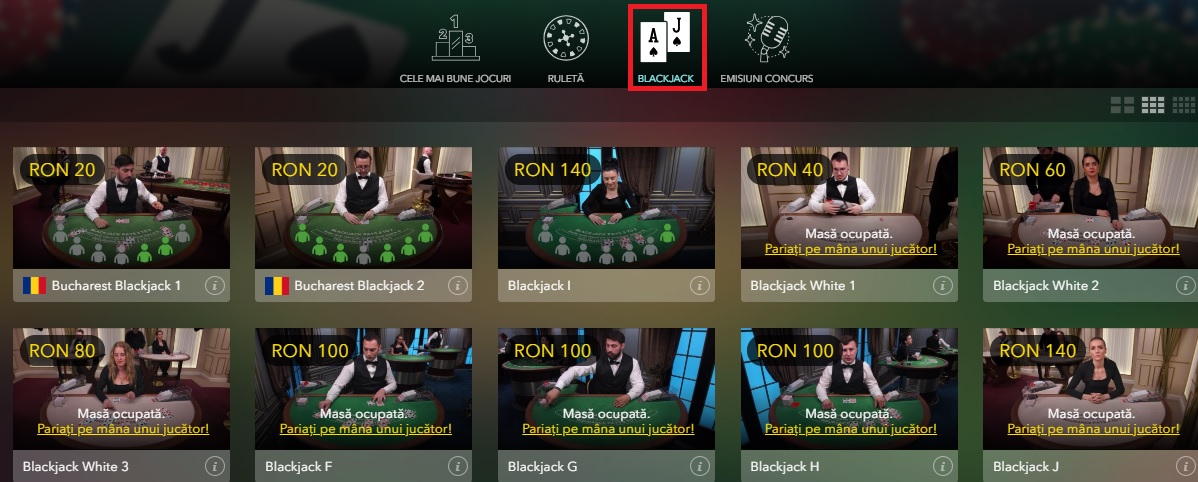 unde poti juca blackjack online