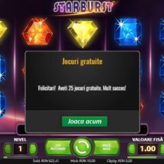 25 rotiri la Starburst si 25 RON freebet astazi