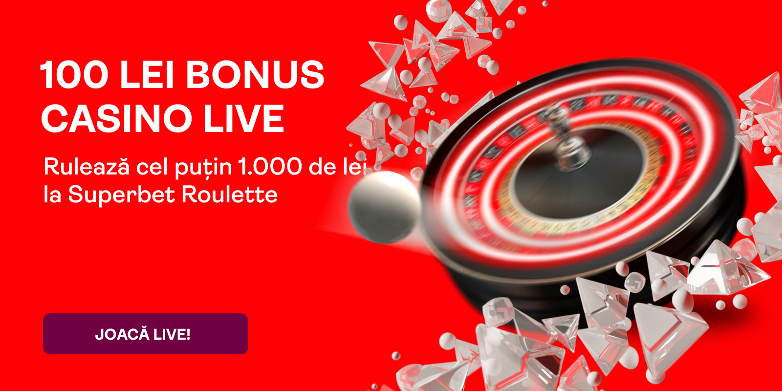 Castiga 100 lei bonus pariind la ruleta