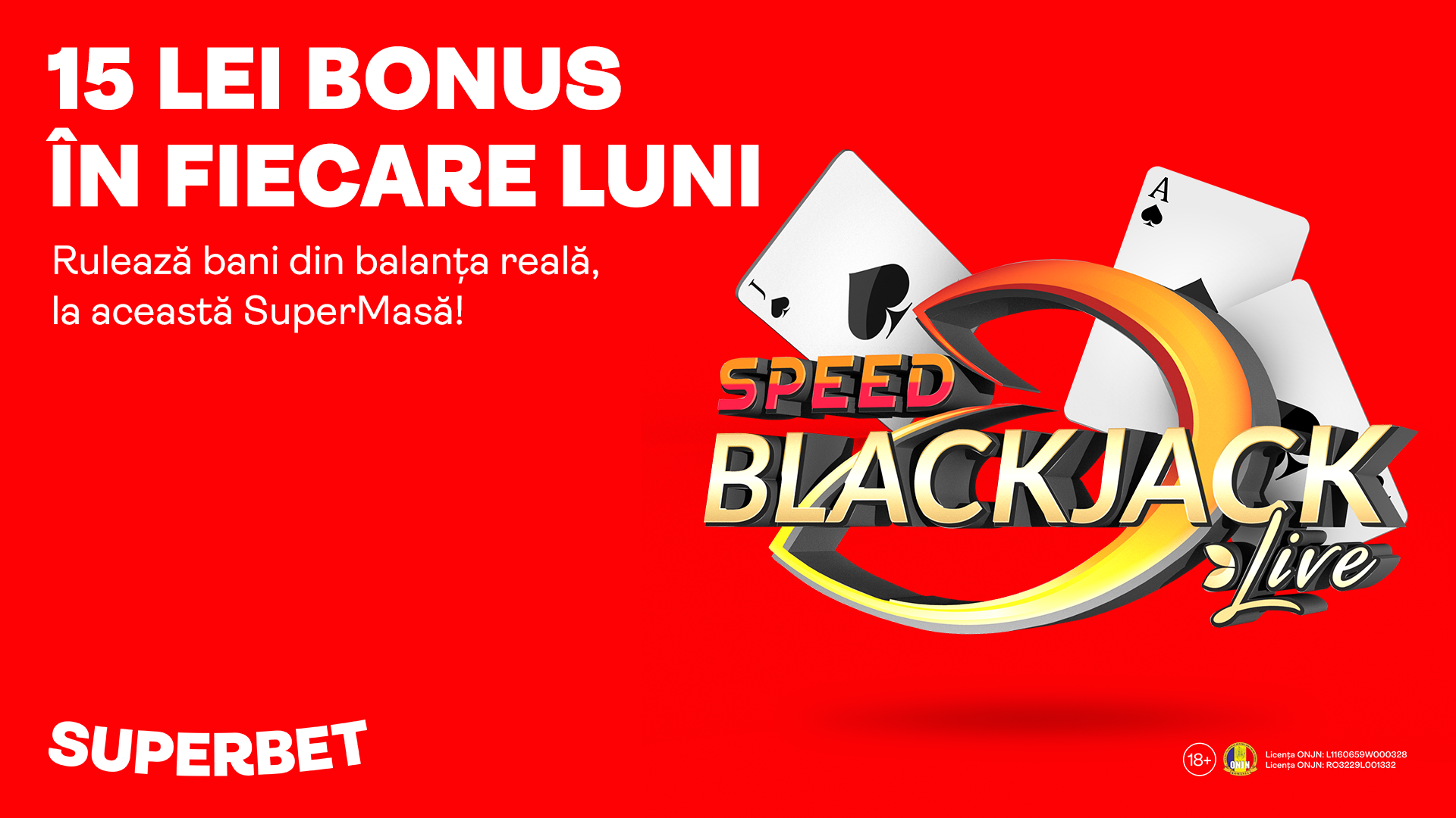 Castiga saptamanal 15 lei bonus la Blackjack Live